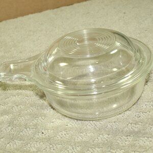 Vtg Pyrex # 601-B & C Clear Glass Grab It Covered 550L Baking Dish & Lid
